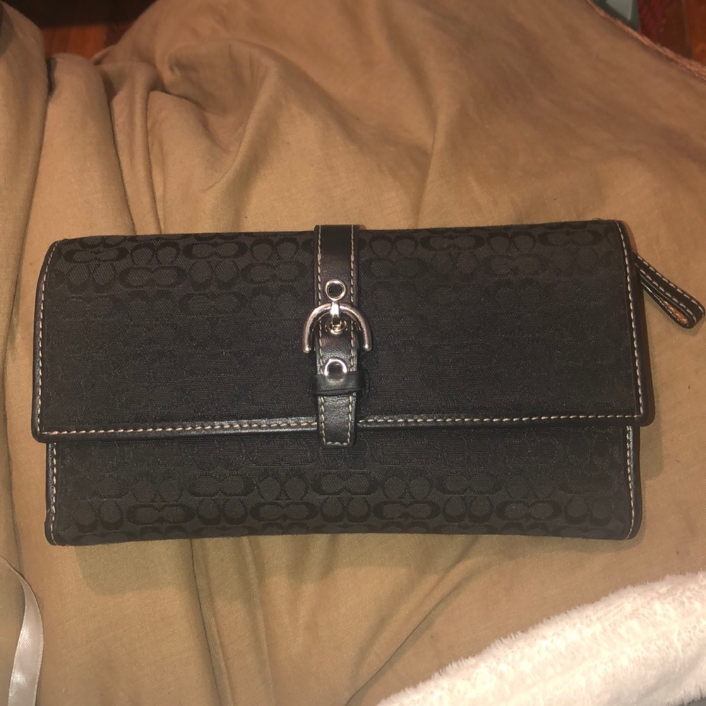 Vintage Black COACH Checkbook Wallet